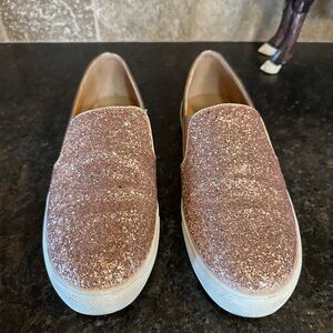 Anna Glittery Rose Gold Slip-On Sneakers